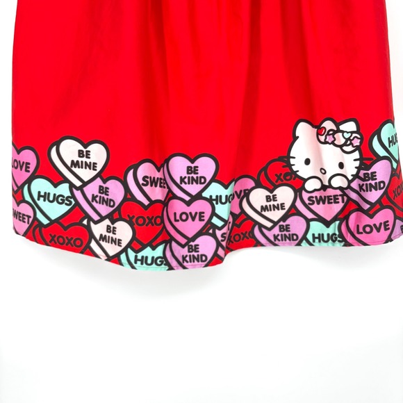 NWT ModCloth X Hello Kitty Skirt Sz 8 Red Pink Candy Hearts Valentine's Day - Picture 5 of 12